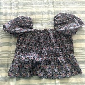 J. Crew Smocked Liberty top